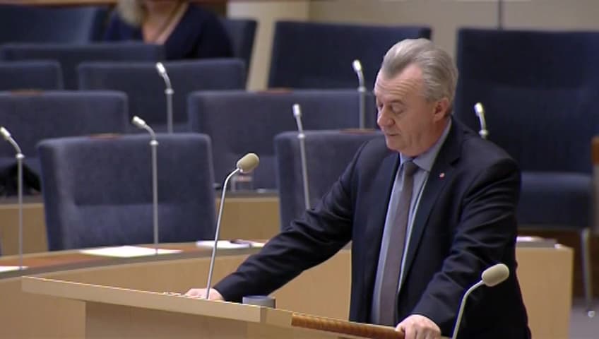 Stillbild från Interpellationsdebatt, Framtiden för svensk handel med sälprodukter