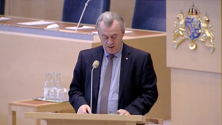 Stillbild från Interpellationsdebatt, Prioritering av utvecklingsstrategier 