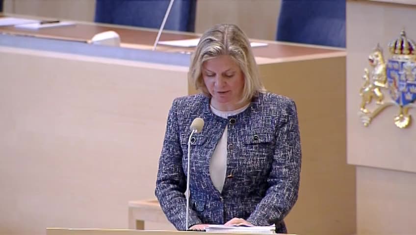 Stillbild från Interpellationsdebatt, Centralisering av Skatteverkets kontor