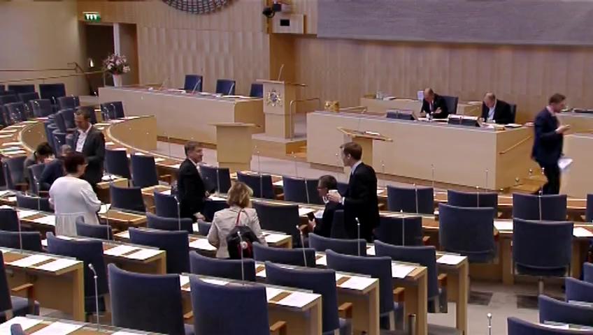 Stillbild från Debatt om förslag, Regler för rätt tilldelning av utsläppsrätter och om nya kontotyper