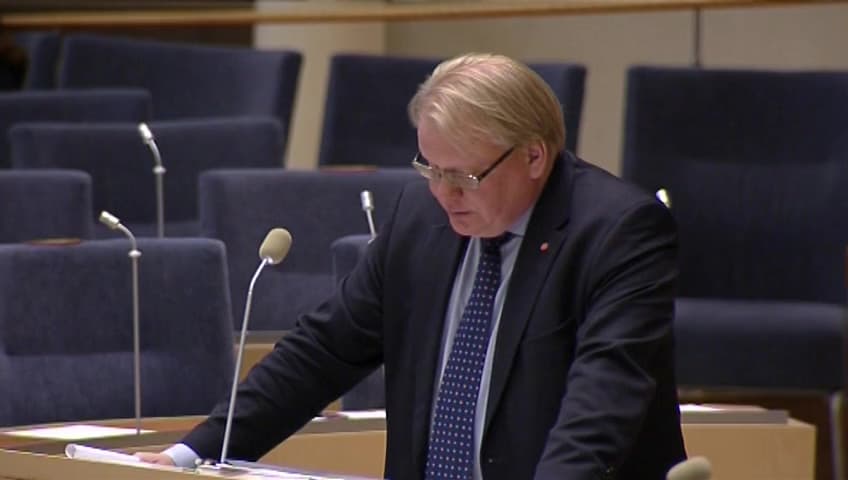 Stillbild från Interpellationsdebatt, Konsekvenser av Arctic Challenge Exercise