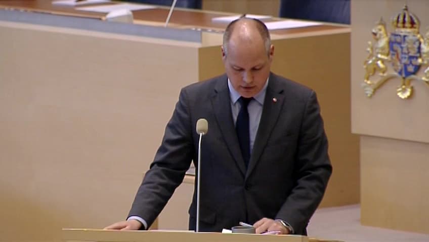 Stillbild från Interpellationsdebatt, Radikalisering i svenska kriminalvårdsanstalter