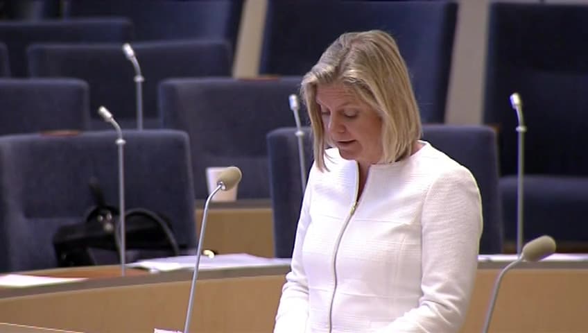 Stillbild från Interpellationsdebatt, Skatteförslag som påverkar landets pensionärer