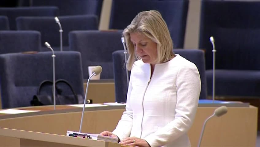 Stillbild från Interpellationsdebatt, Arbetsgivaravgifterna i framtiden