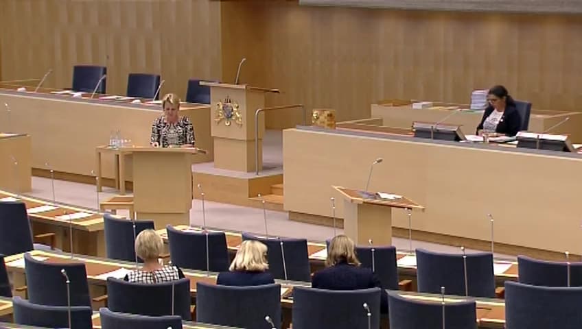 Stillbild från Interpellationsdebatt, Fritidspeng