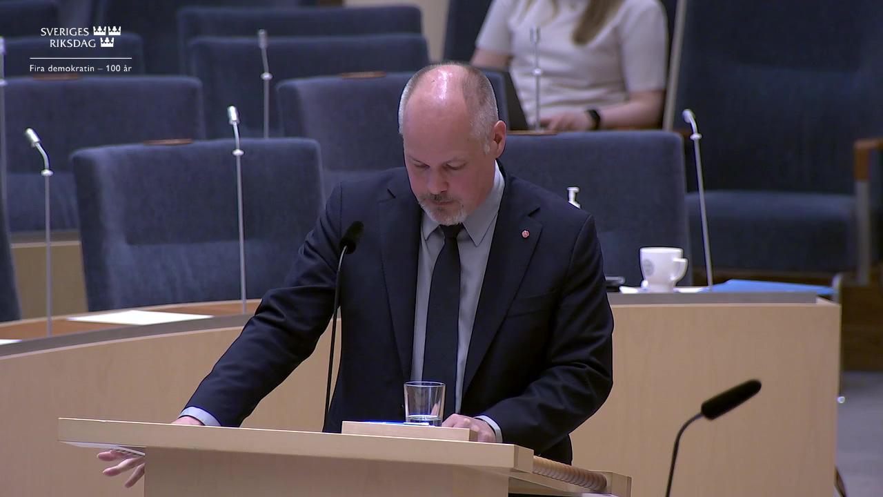 Stillbild från Interpellationsdebatt, Vapenförvaring och förenklade regler