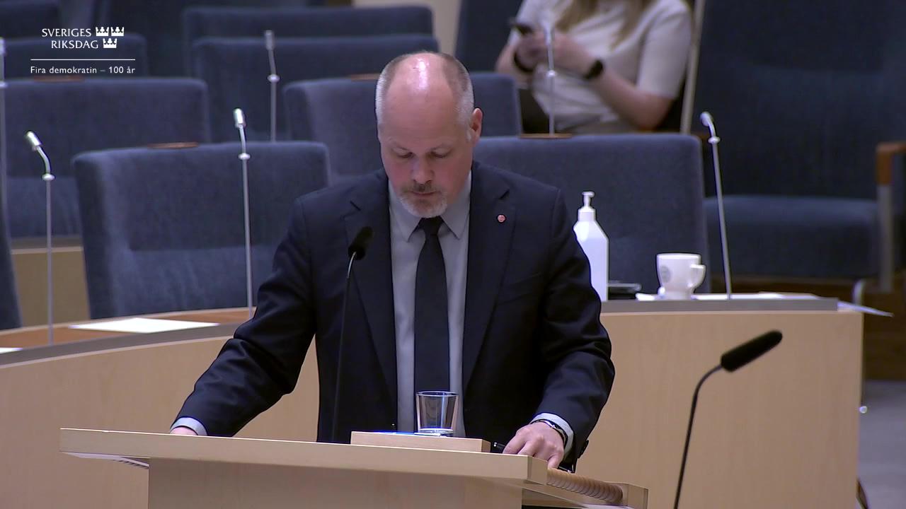 Stillbild från Interpellationsdebatt, Hatbrott mot svenskar