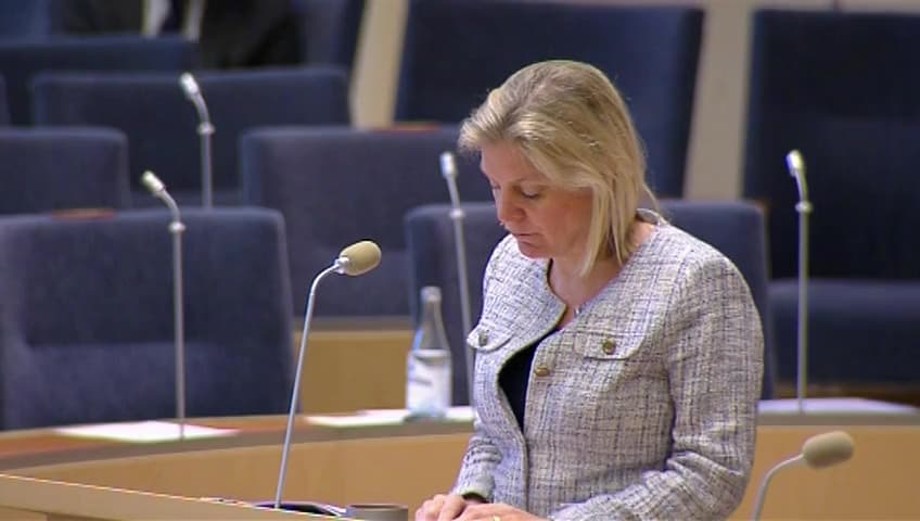 Stillbild från Interpellationsdebatt, Finansministerns uppfattning om ekonomiska drivkrafter
