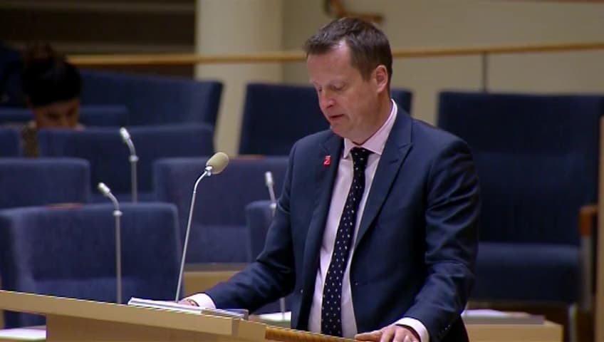 Stillbild från Interpellationsdebatt, Sveriges psykologiska beredskap