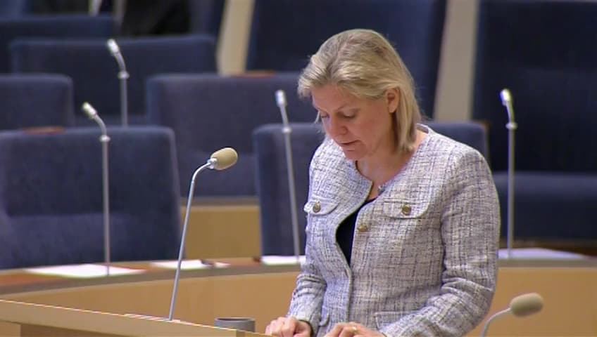 Stillbild från Interpellationsdebatt, Övergångsregler för RUT