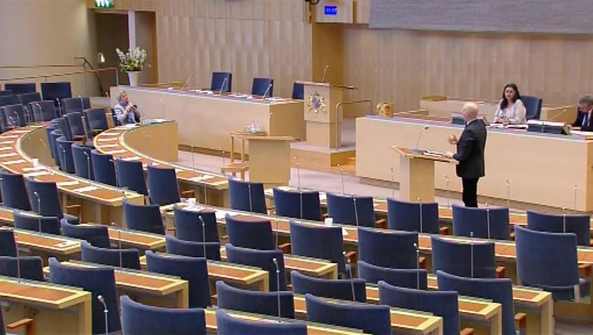Stillbild från Interpellationsdebatt, Sysselsättningseffekter av jobbskatteavdraget