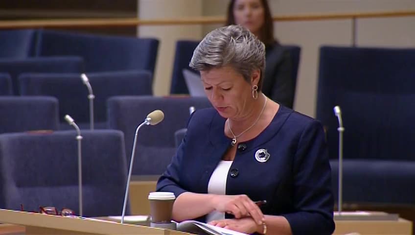 Stillbild från Interpellationsdebatt, Snabbspår och etablering för nyanlända