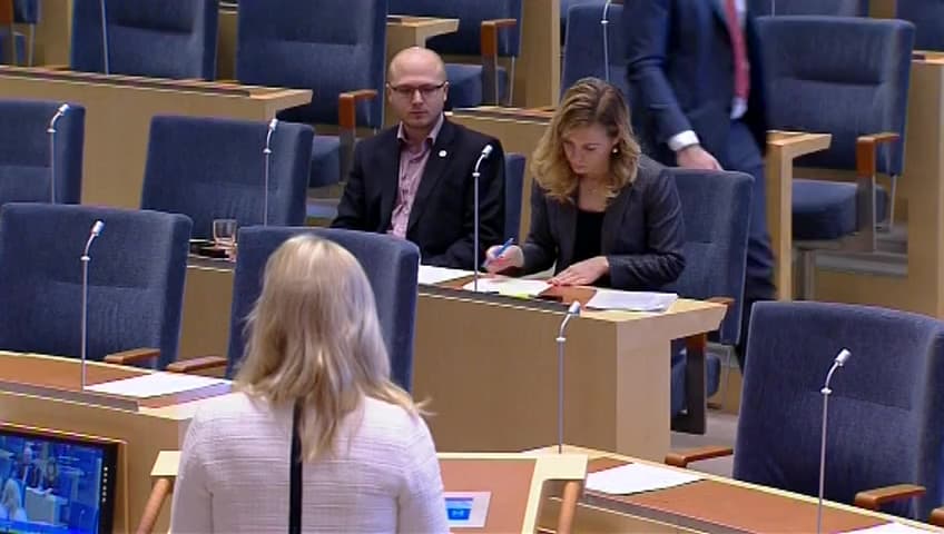 Stillbild från Interpellationsdebatt, Ökad konkurrens på järnvägsnätet 