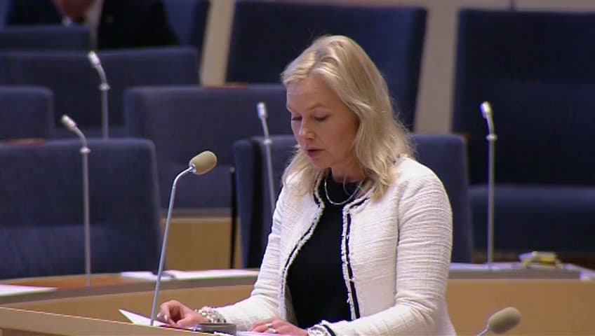 Stillbild från Interpellationsdebatt, Tvärförbindelse Södertörn