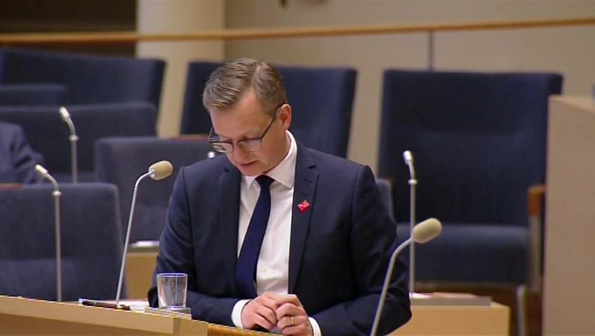 Stillbild från Interpellationsdebatt, Jobb i Mälardalen mot jobb i Skåne
