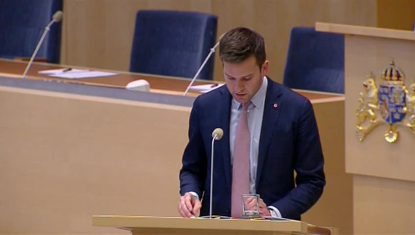 Stillbild från Interpellationsdebatt, Tobaksdirektivet och det svenska snuset