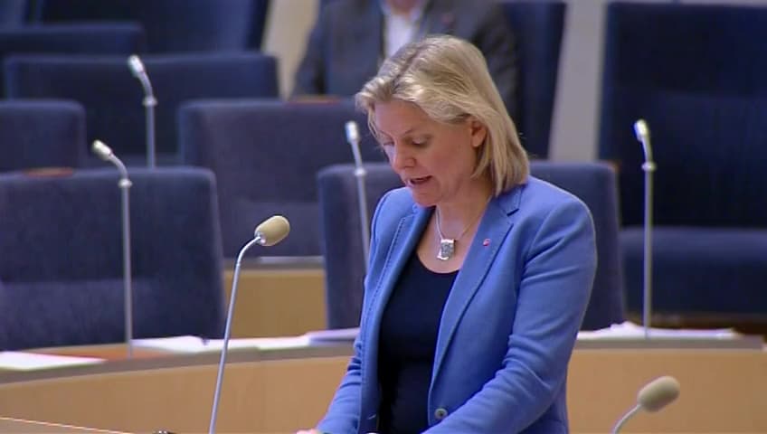 Stillbild från Interpellationsdebatt, Risker med förändringar i RUT-reformen