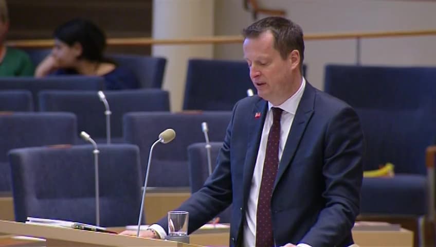 Stillbild från Interpellationsdebatt, Åtgärder mot den organiserade brottsligheten
