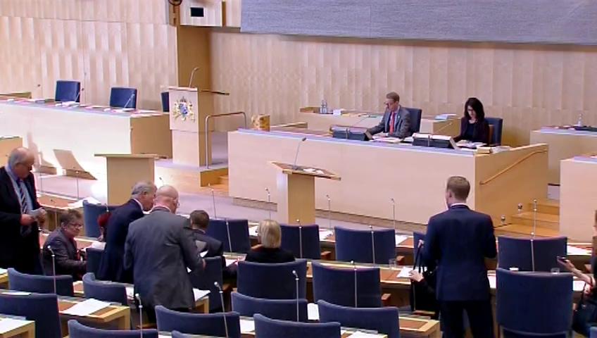 Stillbild från Debatt om förslag, Informationsutbytesavtal med Costa Rica