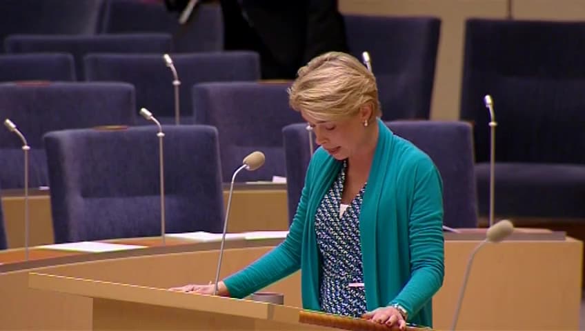 Stillbild från Interpellationsdebatt, Mer jämställda pensioner vid äktenskapsskillnad