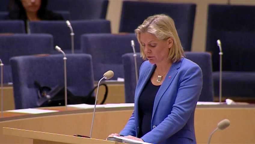 Stillbild från Interpellationsdebatt, Svenskt företagsklimat