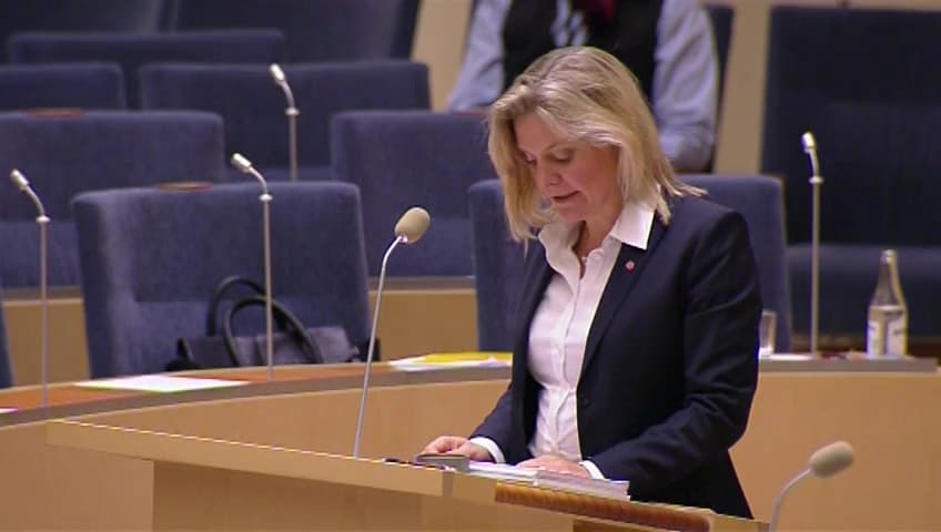 Stillbild från Interpellationsdebatt, Skatteverkets handläggning i ärenden om registrering av vårdnadshavare