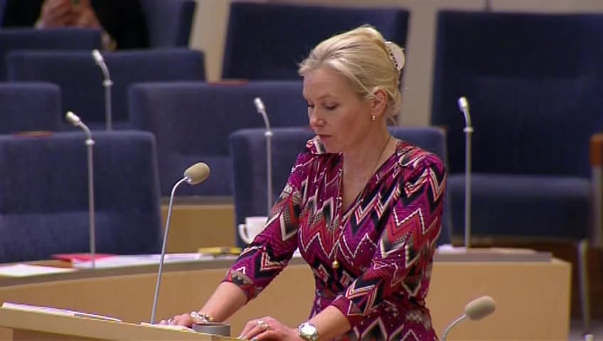 Stillbild från Interpellationsdebatt, Längre och tyngre lastbilar för att underlätta för handel och företag