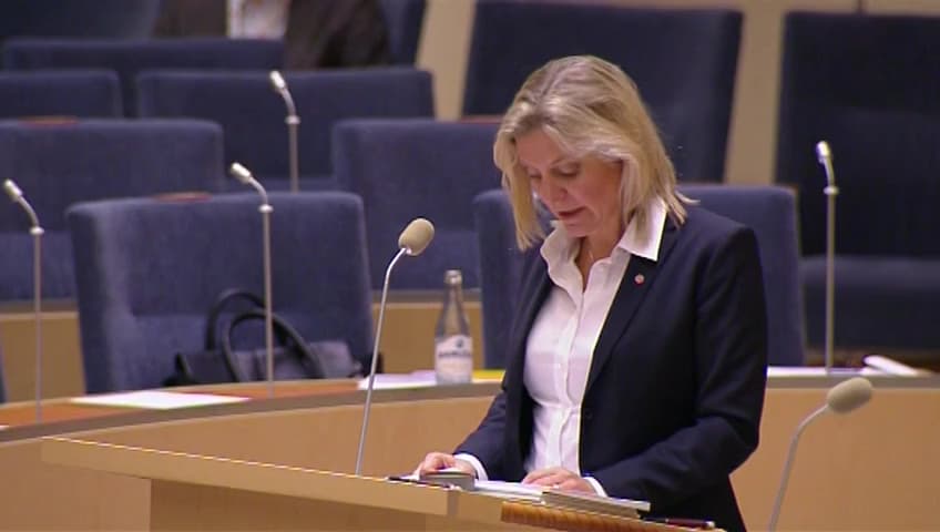 Stillbild från Interpellationsdebatt, Effektiv offentlig sektor som alternativ till höjda skatter på arbete