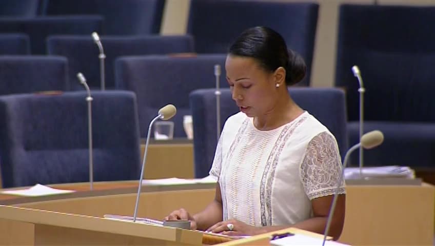 Stillbild från Interpellationsdebatt, Regeringens beslut att avbryta flytten av DO till Rinkeby/Tensta