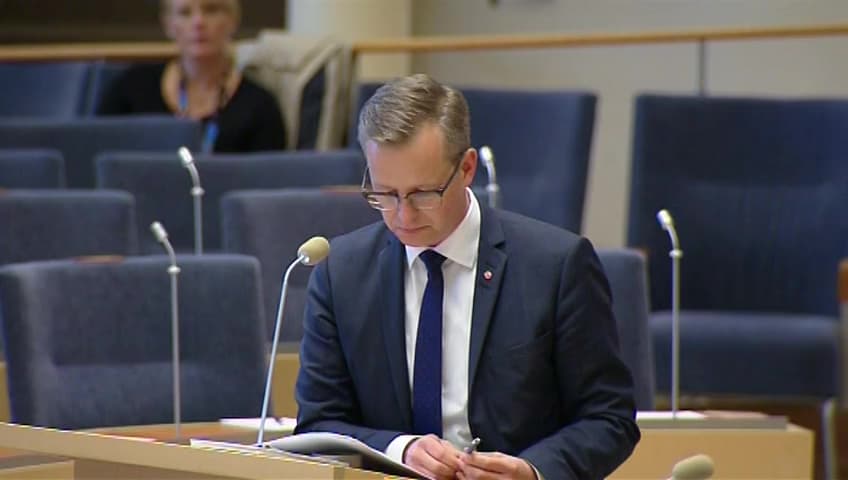 Stillbild från Interpellationsdebatt, Jernhusens konkurrens med privata bolag