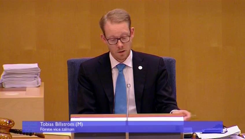 Stillbild från Debatt om förslag, Beskattning av flygbränsle och fartygsbränsle