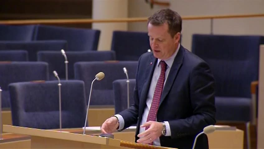 Stillbild från Interpellationsdebatt, Säkerheten för den judiska minoriteten i Sverige 