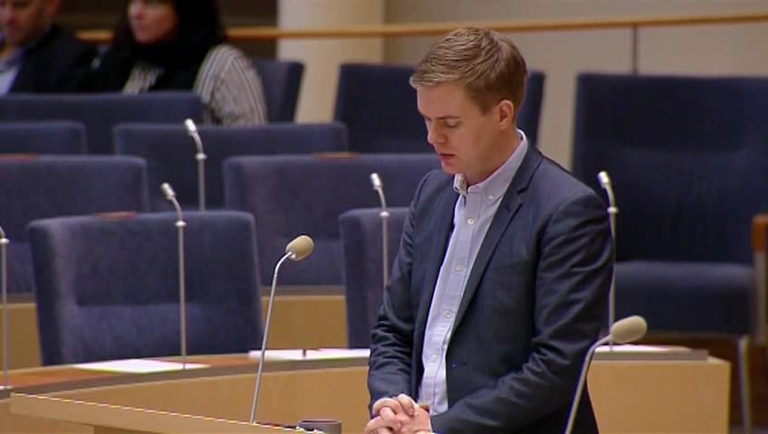 Stillbild från Interpellationsdebatt, Statligt huvudansvar för skolan