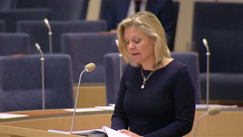 Stillbild från Interpellationsdebatt, Regeringens åtgärder och jobb i privata sektorn