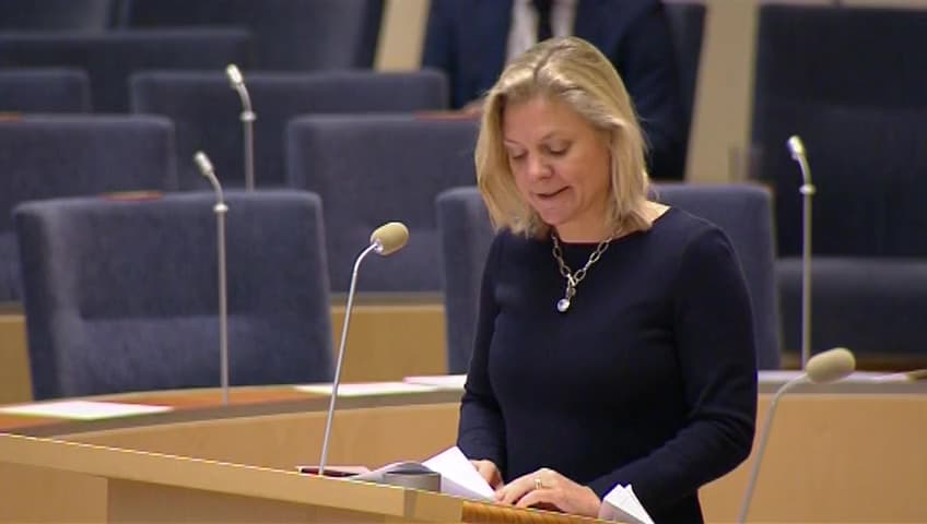 Stillbild från Interpellationsdebatt, Olika uppfattningar i regeringen om tillståndet i svensk ekonomi