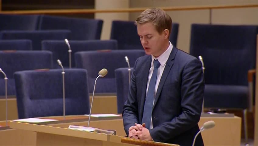 Stillbild från Interpellationsdebatt, Utbildningsministerns möte med utbildningsföretagen