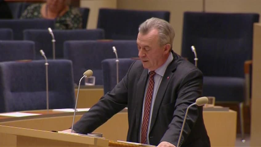 Stillbild från Interpellationsdebatt, Skogsnäringens konkurrenskraft