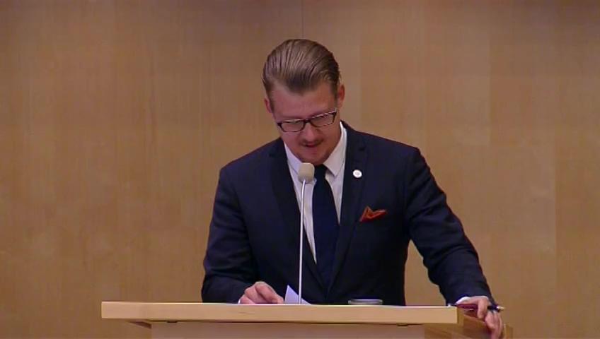 Stillbild från Debatt om förslag, SGI-skydd för deltagare i  arbetsmarknadspolitiska program