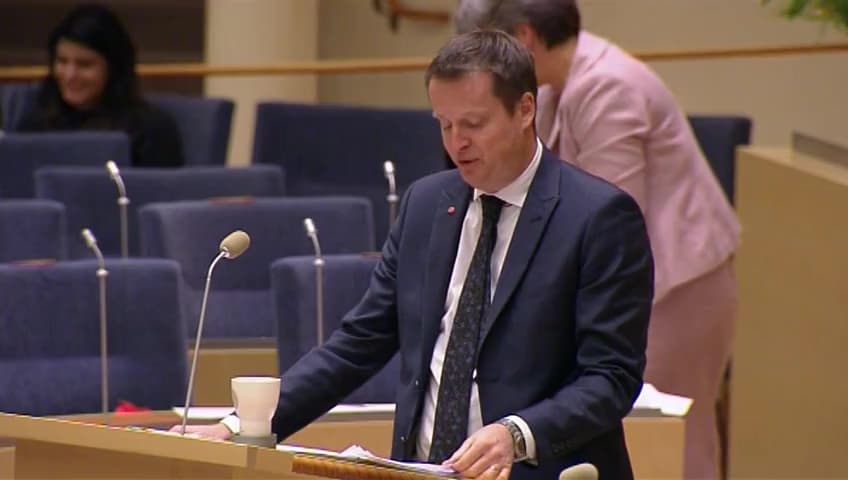 Stillbild från Interpellationsdebatt, Konsekvenser av att stoppa utredningen av branden i Västmanland