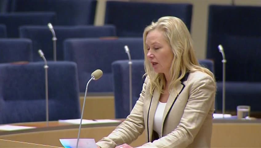 Stillbild från Interpellationsdebatt, Det maritima klustret och Landskronahamnens farled