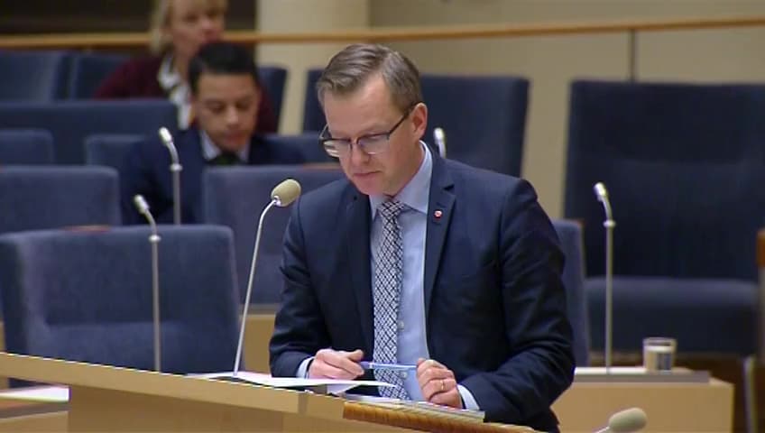 Stillbild från Interpellationsdebatt, Vattenfalls ansökan till Strålsäkerhetsmyndigheten om att bygga nya kärnreaktorer