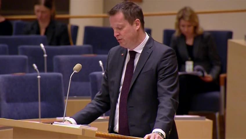 Stillbild från Interpellationsdebatt, Svenskar som reser för att strida i oroshärdar och för terroriststämplade organisationer 