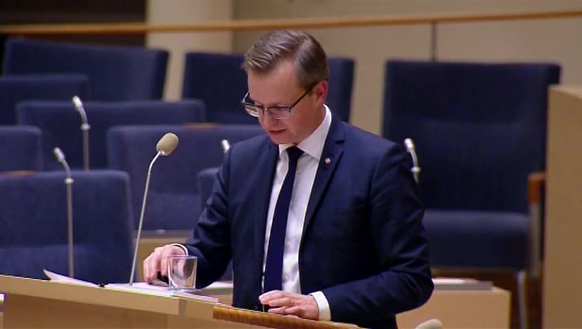 Stillbild från Interpellationsdebatt, SBAB - ägardirektiv för att stötta gles- och landsbygd