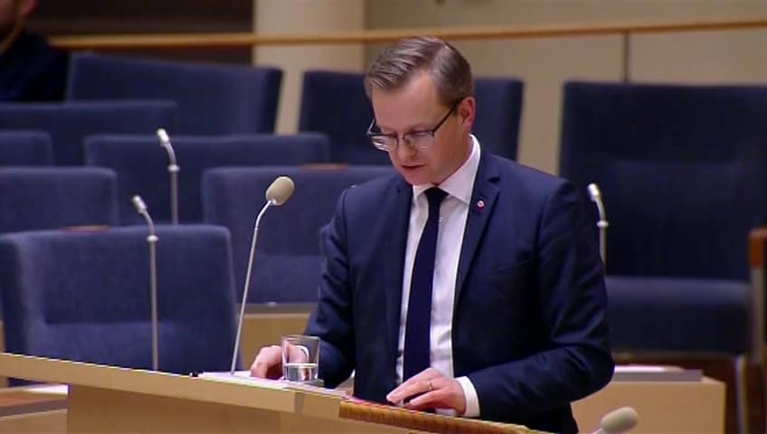 Stillbild från Interpellationsdebatt, Frihandelsavtalet mellan EU och USA 