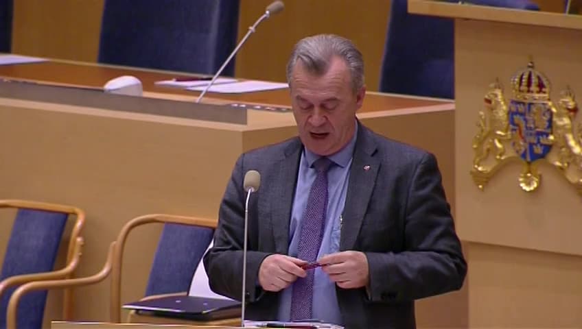 Stillbild från Interpellationsdebatt, Tvärvillkoren
