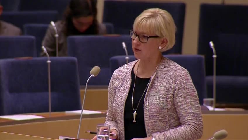 Stillbild från Interpellationsdebatt, Sveriges motståndskraft mot ryska hot om användning av kärnvapen