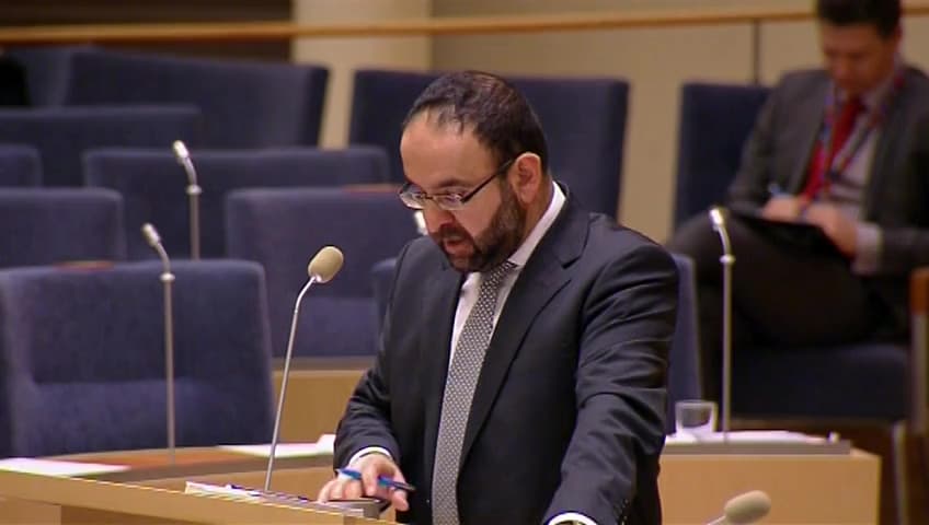 Stillbild från Interpellationsdebatt, Nya riktvärden för buller för att möjliggöra fler små bostäder