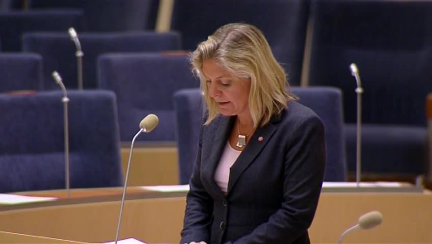 Stillbild från Interpellationsdebatt, Sysselsättning och tillväxt