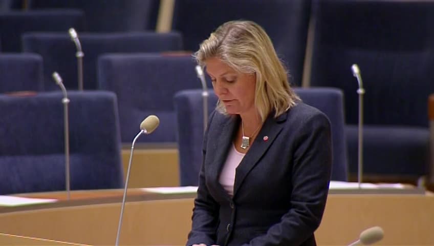 Stillbild från Interpellationsdebatt, Begreppet beräkningsteknisk överföring till hushållen