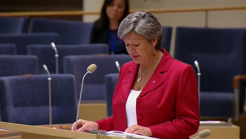 Stillbild från Interpellationsdebatt, Reformering av Arbetsförmedlingen